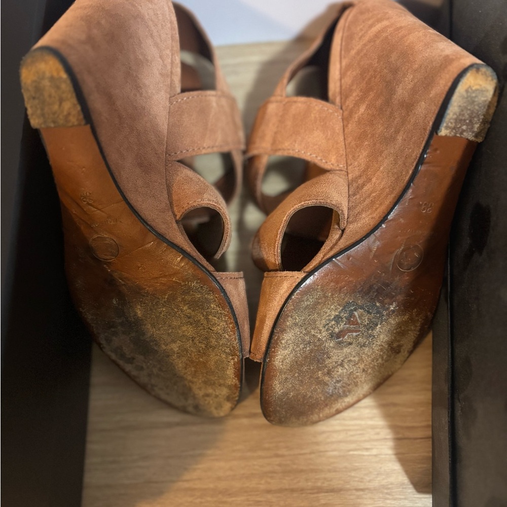 CHANEL Brown Wedge Sandals - Picture 4 of 4